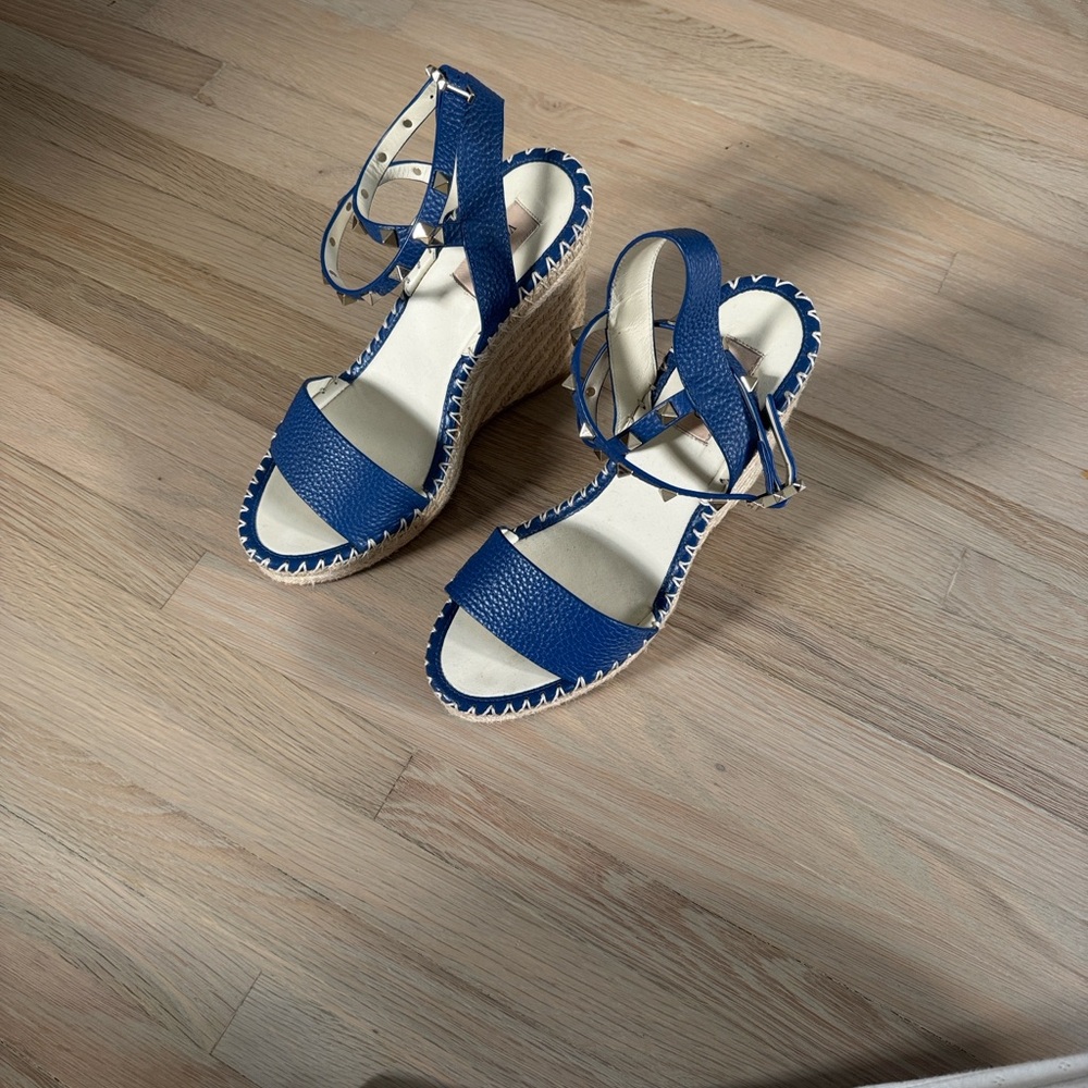 Valentino Garavani Blue Wedge Sandals